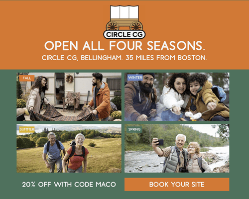 Circle CG - Open All Four Seasons. Bellingham - 35 Miles from Boston